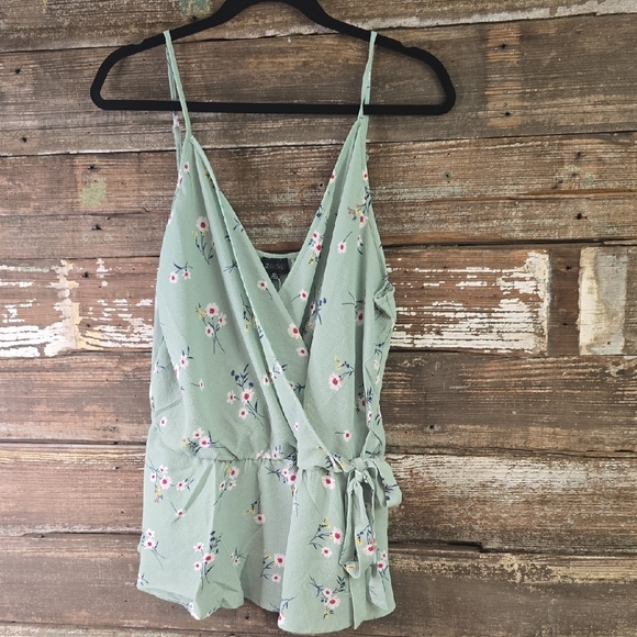 Zenobia Mint Floral Wrap Camisole, Mult Plus Size, NWT - Picture 1 of 4